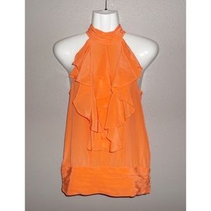 Arden B Halter Turtleneck Silk Blouse